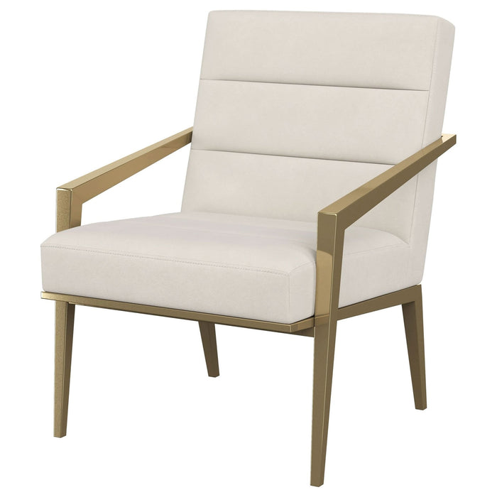 Kirra Upholstered Metal Arm Accent Chair Cream - Walo Furniture