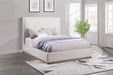 Knox Upholstered EASTERN KING Panel Bed Cream - Walo Furniture