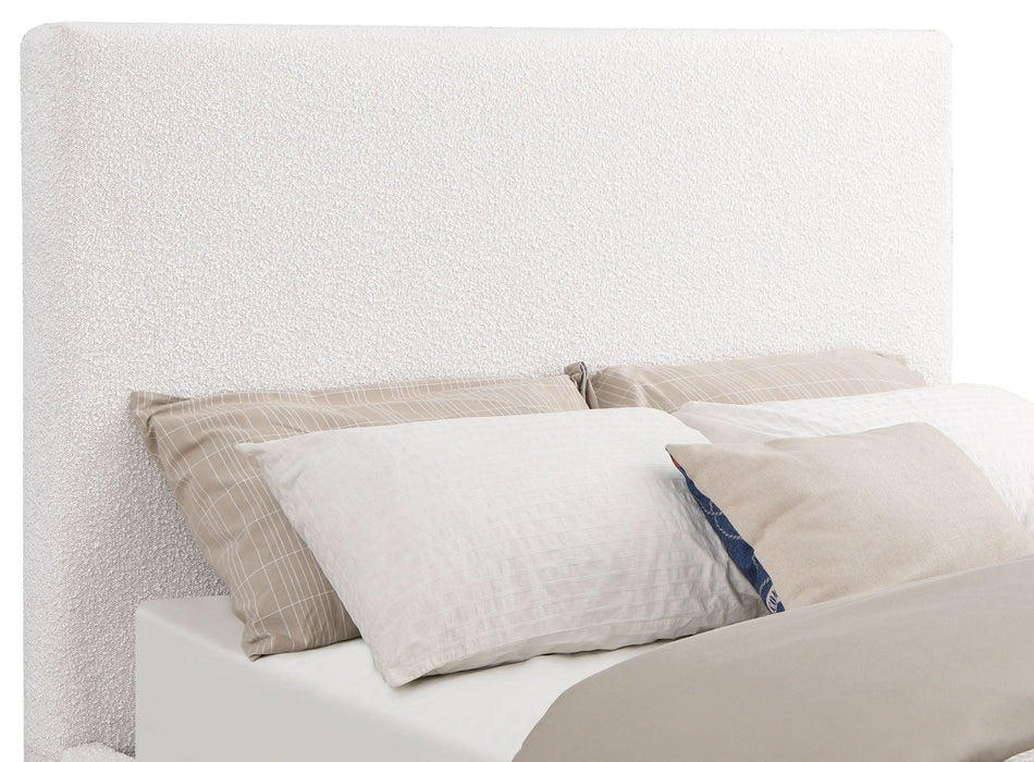 Knox Upholstered EASTERN KING Panel Bed Cream - Walo Furniture