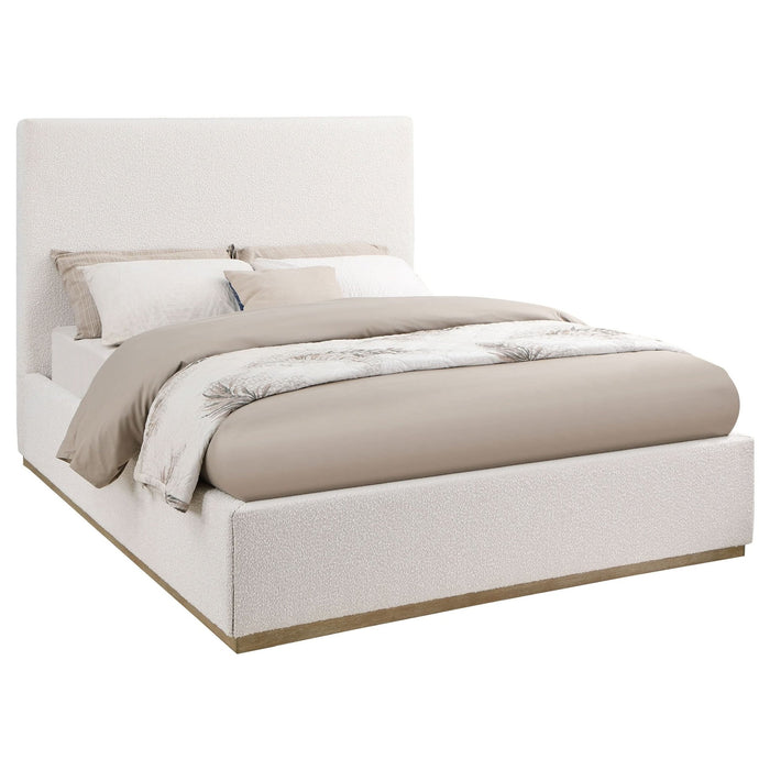 Knox Upholstered EASTERN KING Panel Bed Cream - Walo Furniture