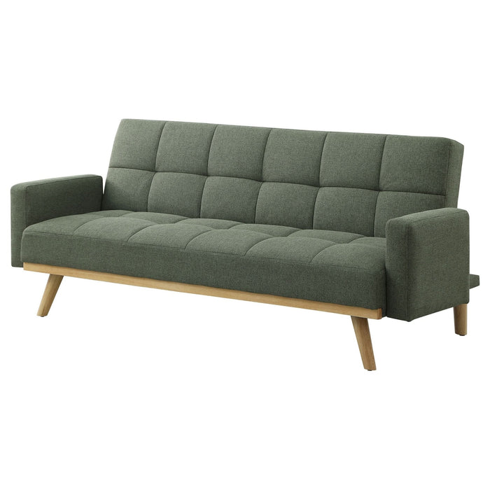 Kourtney Upholstered Tufted Convertible Sofa Bed Sage Green - Walo Furniture