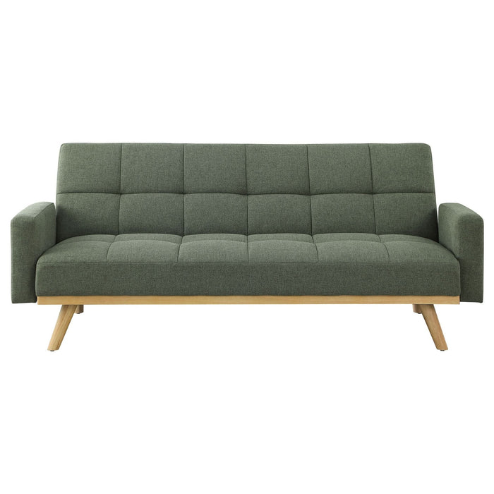 Kourtney Upholstered Tufted Convertible Sofa Bed Sage Green - Walo Furniture