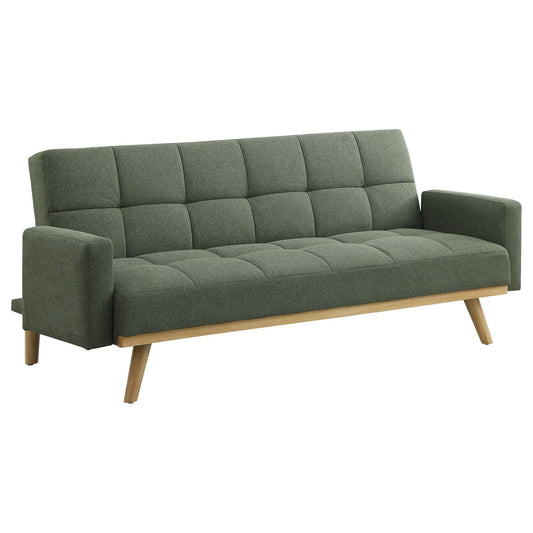 Kourtney Upholstered Tufted Convertible Sofa Bed Sage Green - Walo Furniture