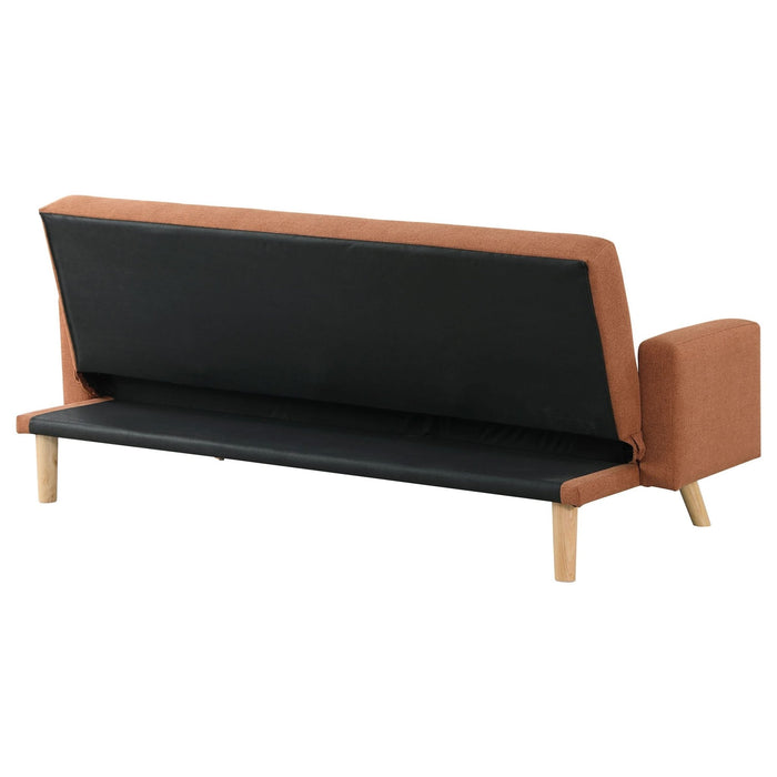 Kourtney Upholstered Tufted Convertible Sofa Bed Terracotta - Walo Furniture