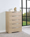 Ladera 5 - drawer Bedroom Chest of Drawers Light Elm - Walo Furniture