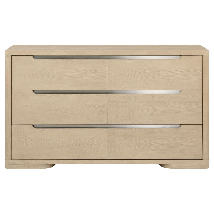 Ladera 6 - drawer Bedroom Dresser Light Elm - Walo Furniture