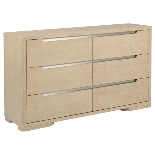 Ladera 6 - drawer Bedroom Dresser Light Elm - Walo Furniture