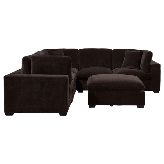 Lakeview 5 - piece Upholstered Modular Sectional Chocolate - Walo Furniture