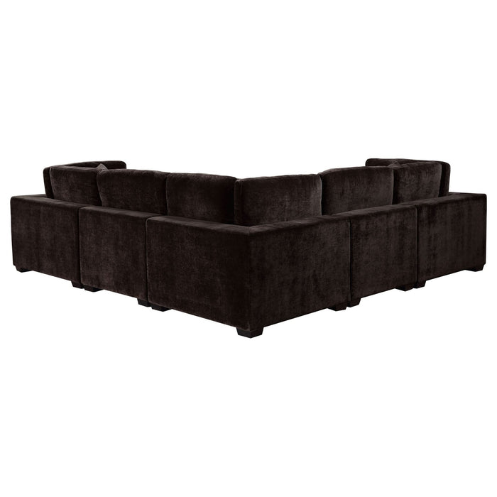 Lakeview 5 - piece Upholstered Modular Sectional Chocolate - Walo Furniture