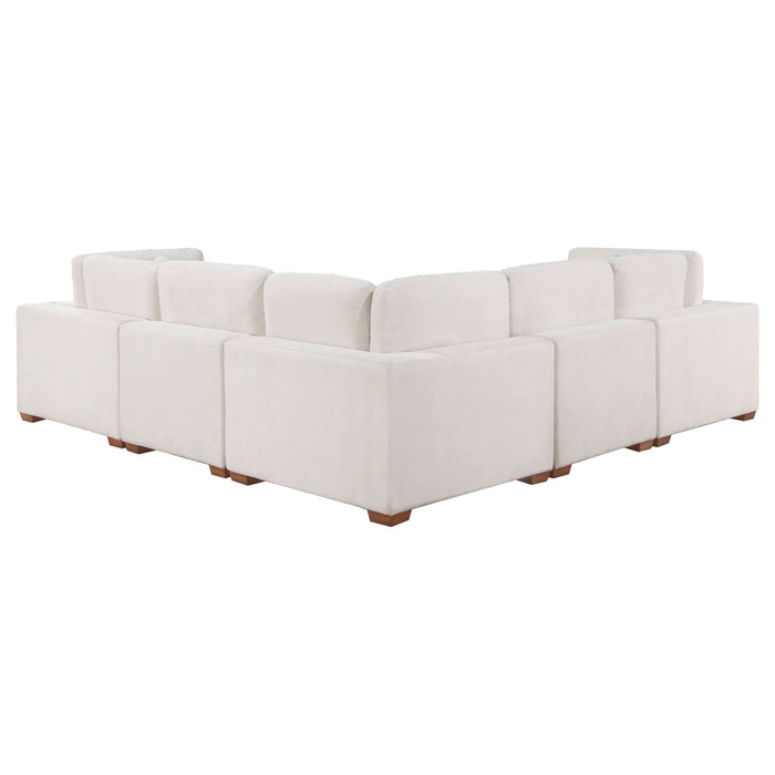 Lakeview 5 - piece Upholstered Modular Sectional Sofa Ivory - Walo Furniture