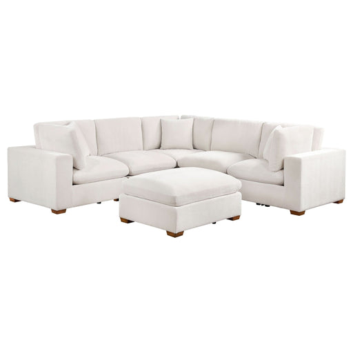 Lakeview 5 - piece Upholstered Modular Sectional Sofa Ivory - Walo Furniture