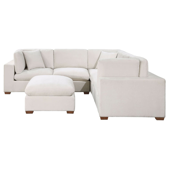 Lakeview 5 - piece Upholstered Modular Sectional Sofa Ivory - Walo Furniture