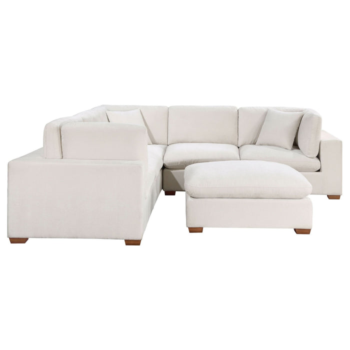 Lakeview 5 - piece Upholstered Modular Sectional Sofa Ivory - Walo Furniture