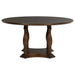 Landon 60 - inch Round Wood Pedestal Dining Table Rich Brown - Walo Furniture