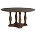 Landon 60 - inch Round Wood Pedestal Dining Table Rich Brown - Walo Furniture