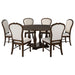 Landon 7 - piece 60 - inch Round Dining Table Set Rich Brown - Walo Furniture