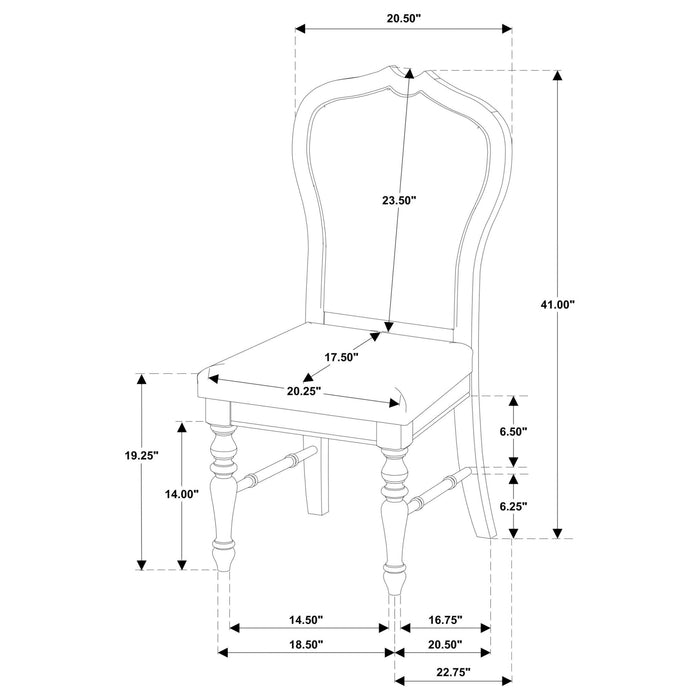 Landon Upholstered Dining Side Chair Rich Brown (Set of 2) - Walo Furniture