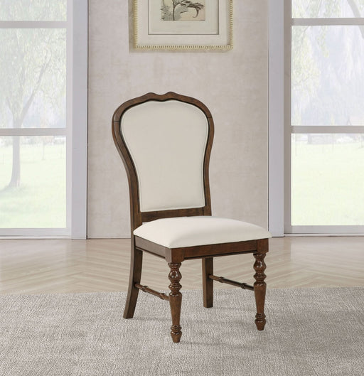 Landon Upholstered Dining Side Chair Rich Brown (Set of 2) - Walo Furniture