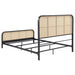 Lanewood Open Cane Webbing Metal Eastern King Bed Black - Walo Furniture