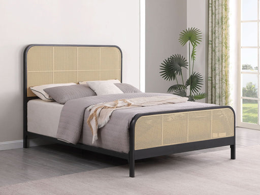 Lanewood Open Cane Webbing Metal Eastern King Bed Black - Walo Furniture