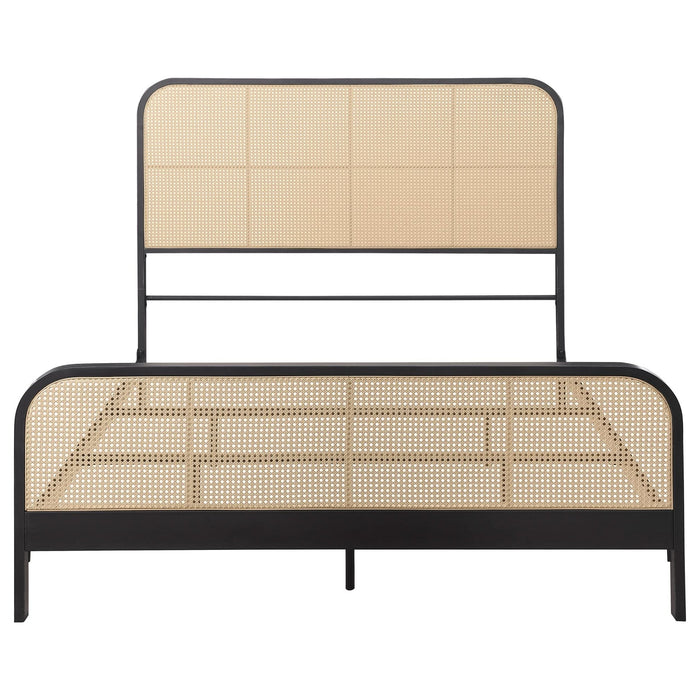 Lanewood Open Cane Webbing Metal Eastern King Bed Black - Walo Furniture