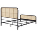 Lanewood Open Cane Webbing Metal Eastern King Bed Black - Walo Furniture