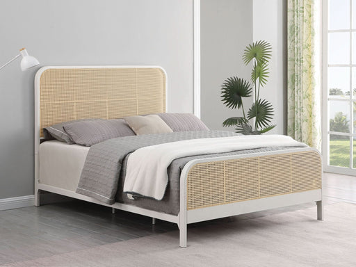 Lanewood Open Cane Webbing Metal Eastern King Bed White - Walo Furniture