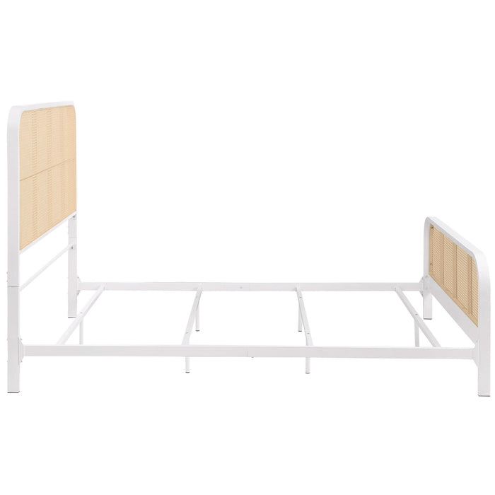 Lanewood Open Cane Webbing Metal Eastern King Bed White - Walo Furniture