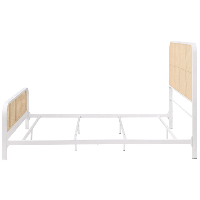 Lanewood Open Cane Webbing Metal Eastern King Bed White - Walo Furniture