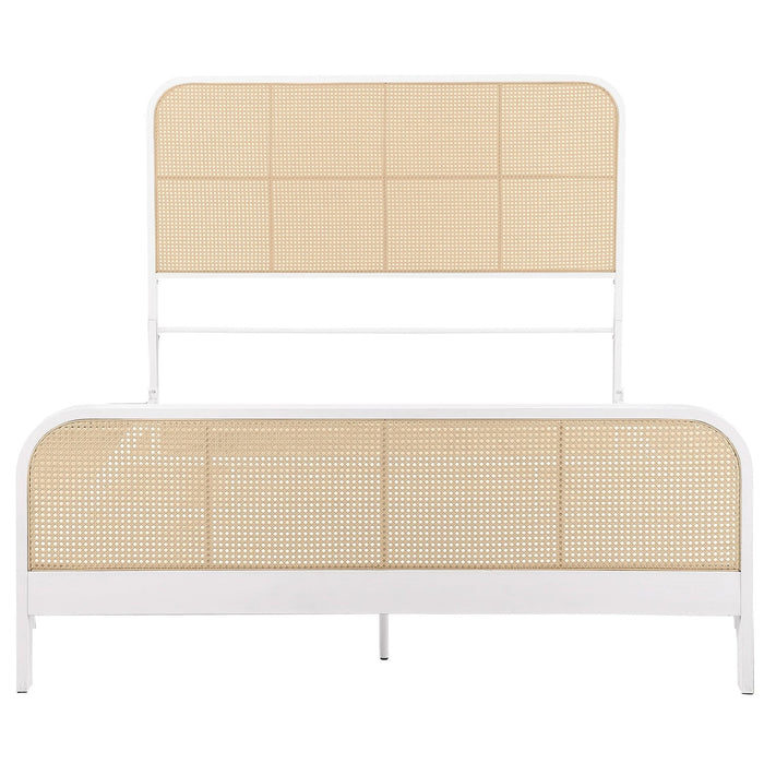 Lanewood Open Cane Webbing Metal Eastern King Bed White - Walo Furniture