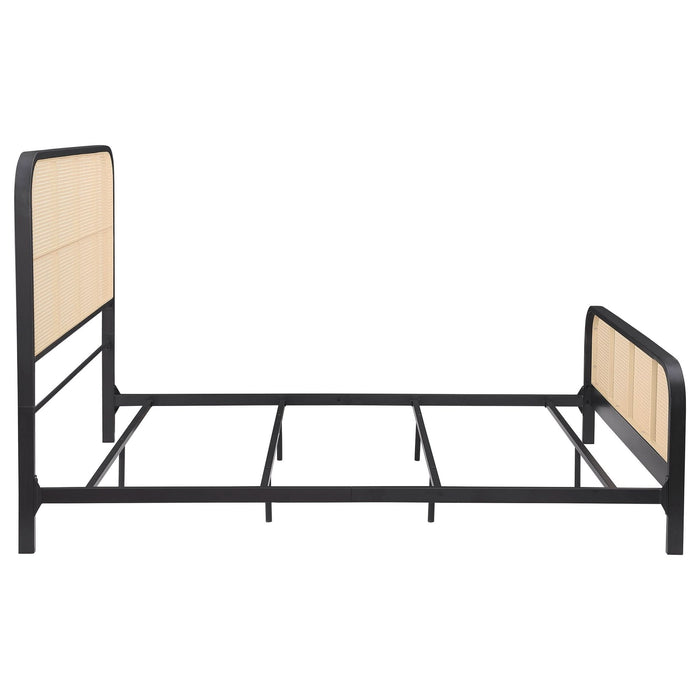 Lanewood Open Cane Webbing Metal Queen Bed Black - Walo Furniture