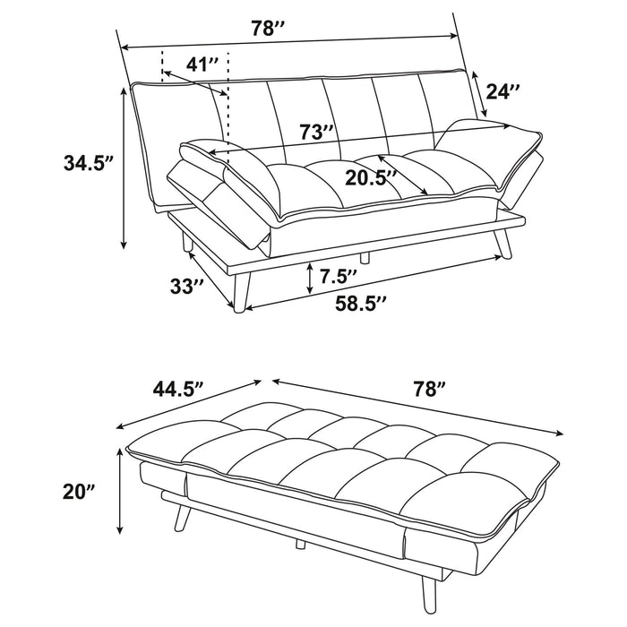 Laredo Upholstered Tufted Convertible Sofa Bed Grey - Walo Furniture