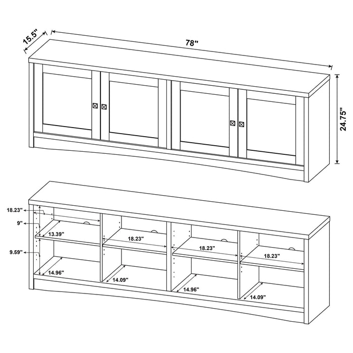 Laughlin 3 - piece Entertainment Center TV Stand Dark Pine - Walo Furniture