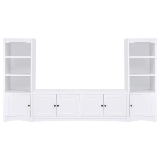 Laughlin 3 - piece Entertainment Center TV Stand White - Walo Furniture