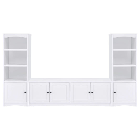 Laughlin 3 - piece Entertainment Center TV Stand White - Walo Furniture