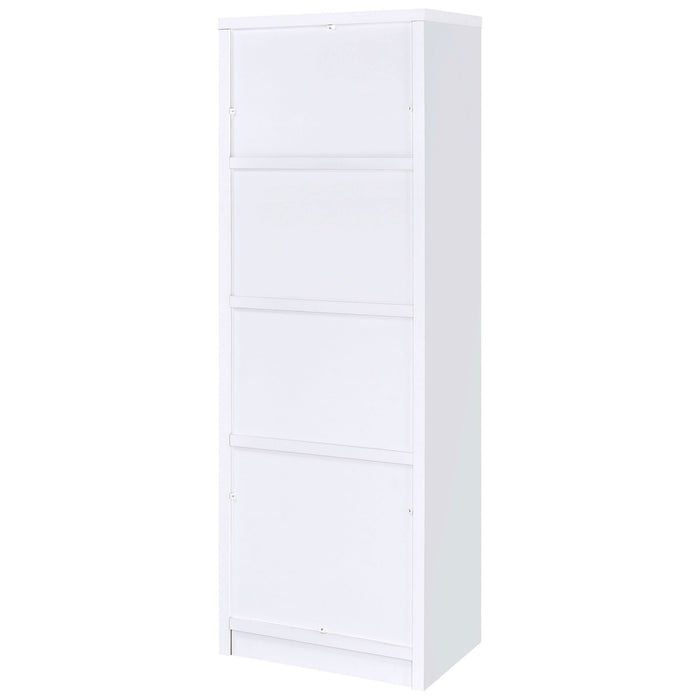 Laughlin 3 - shelf Engineered Wood Media Tower White - Walo Furniture