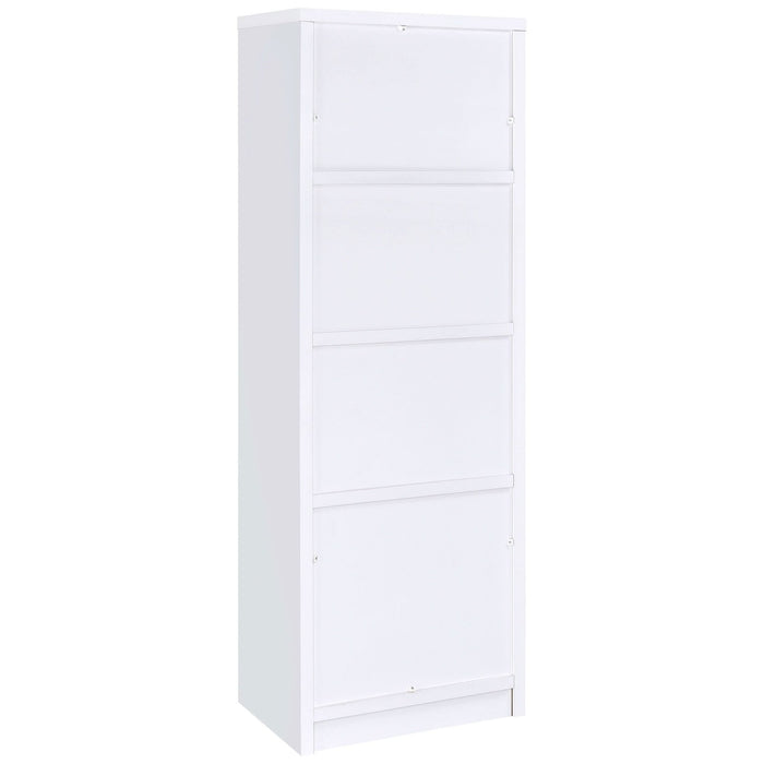 Laughlin 3 - shelf Engineered Wood Media Tower White - Walo Furniture