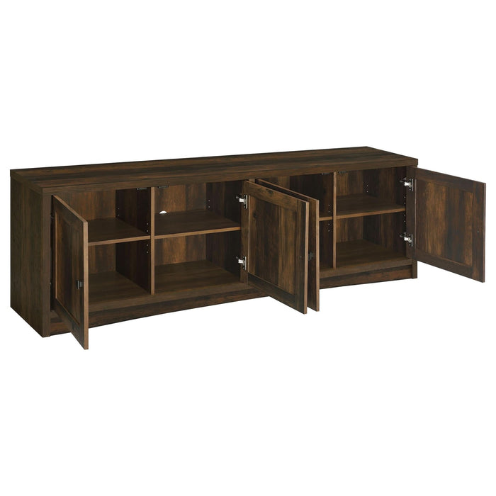 Laughlin 4 - door Engineered Wood 78 - inch TV Stand Dark Pine - Walo Furniture