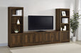 Laughlin 4 - door Engineered Wood 78 - inch TV Stand Dark Pine - Walo Furniture