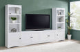 Laughlin 4 - door Engineered Wood 78 - inch TV Stand White - Walo Furniture