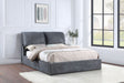 Laurel Upholstered Eastern King Panel Bed Dark Grey - Walo Furniture