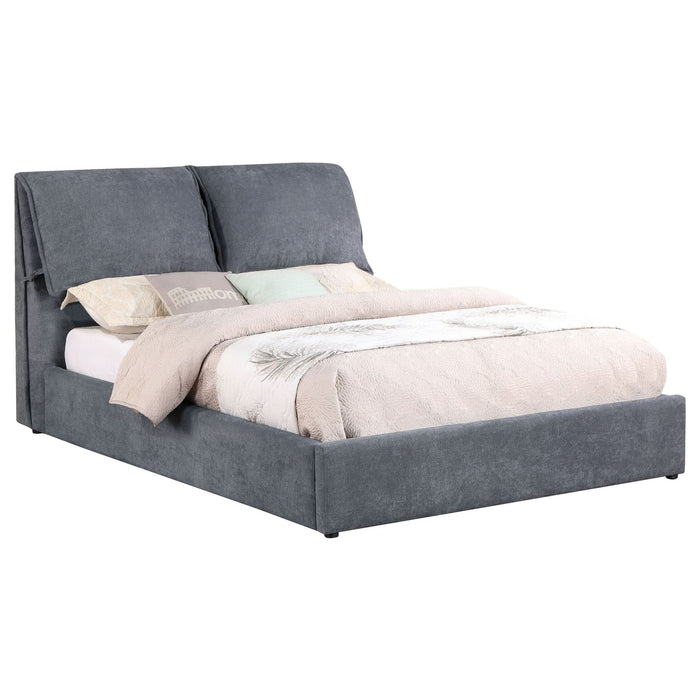 Laurel Upholstered Queen Panel Bed Dark Grey - Walo Furniture