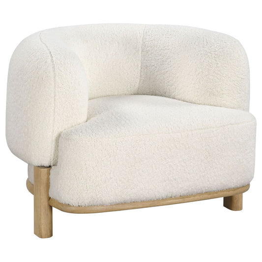 Lawler Upholstered Barrel Back Accent Chair Ivory - Walo Furniture