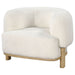 Lawler Upholstered Barrel Back Accent Chair Ivory - Walo Furniture