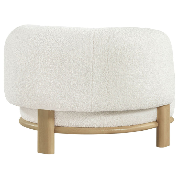 Lawler Upholstered Barrel Back Accent Chair Ivory - Walo Furniture