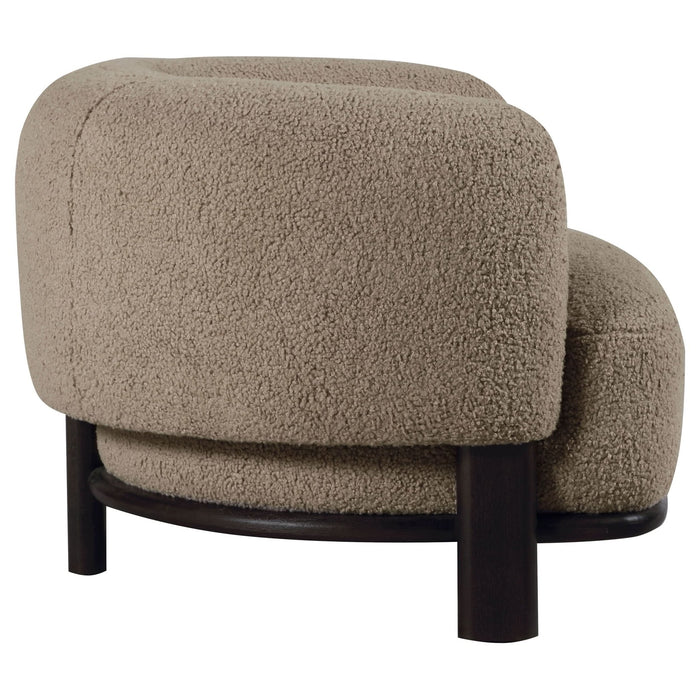 Lawler Upholstered Barrel Back Accent Chair Mushroom - Walo Furniture