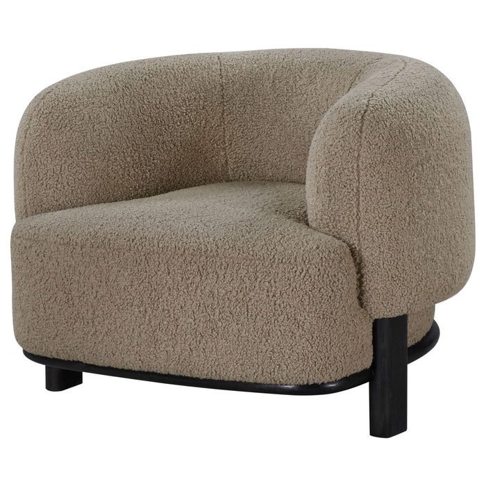 Lawler Upholstered Barrel Back Accent Chair Mushroom - Walo Furniture