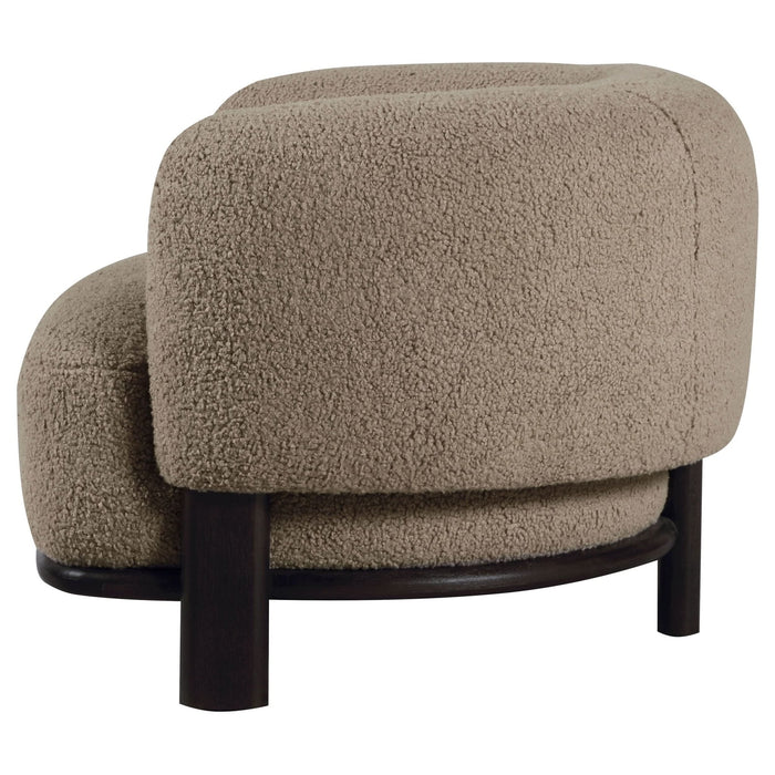 Lawler Upholstered Barrel Back Accent Chair Mushroom - Walo Furniture