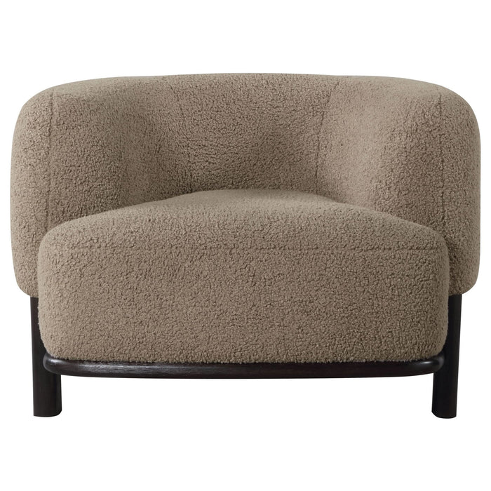 Lawler Upholstered Barrel Back Accent Chair Mushroom - Walo Furniture