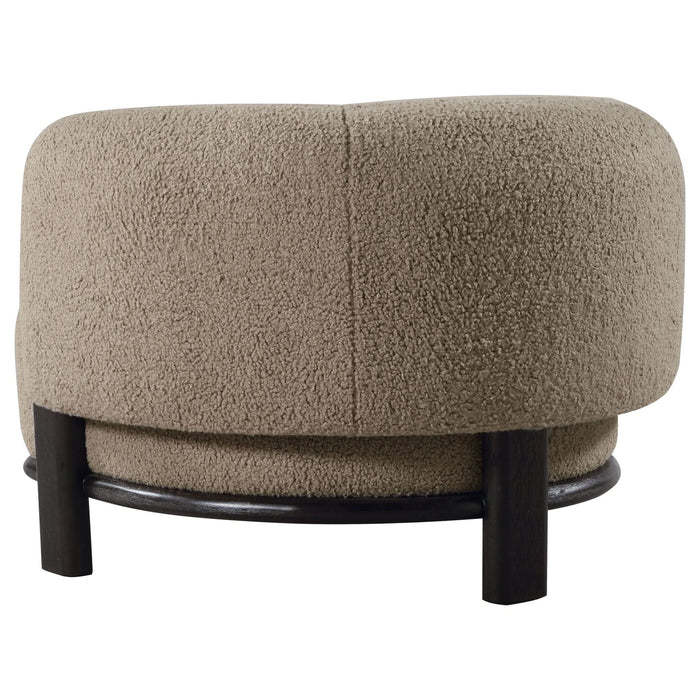 Lawler Upholstered Barrel Back Accent Chair Mushroom - Walo Furniture